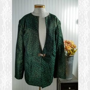 | terramina | green & black shimmer blazer